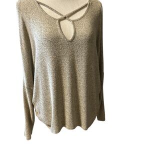 Acemi Beige Long Sleeve Knit Top